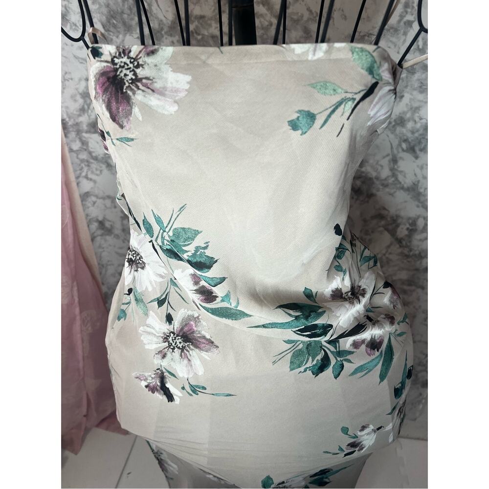 JLUXLABEL Blush Floral Strapless Maxi Dress Romantic Garden Party NWT Size S - Picture 9 of 15